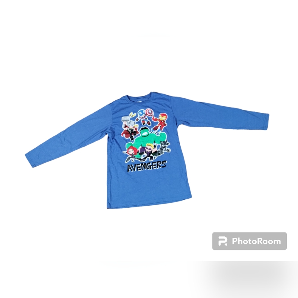 Avengers Youth XL  Long Sleeve Shirt Extra Large blue Graphic marvel Tee